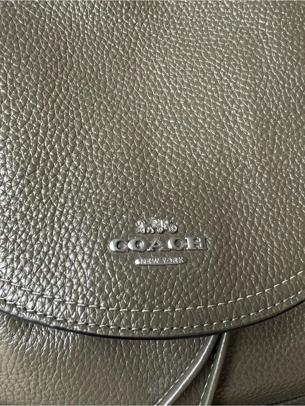 Coach Olive Green Pebbled Leather Backpack with Front Pockets Style 6145